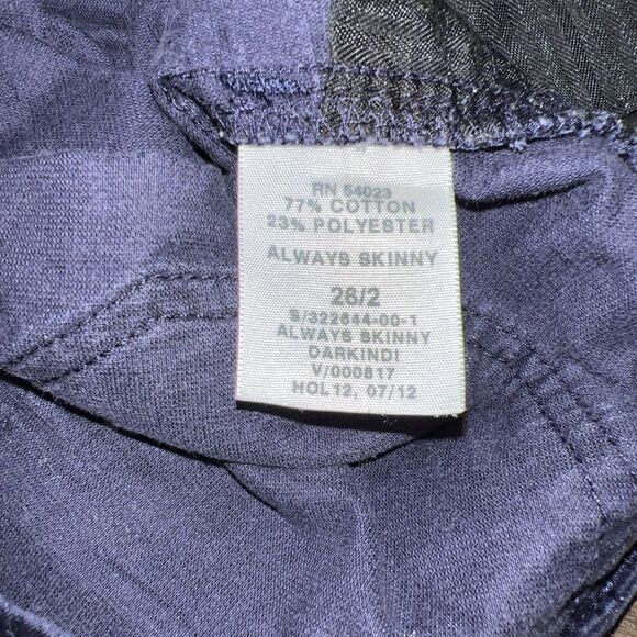 Gap Jeans Blue Velvet Women’s Always Skinny Pants 2012 Size 26/2 Velour - Picture 4 of 5